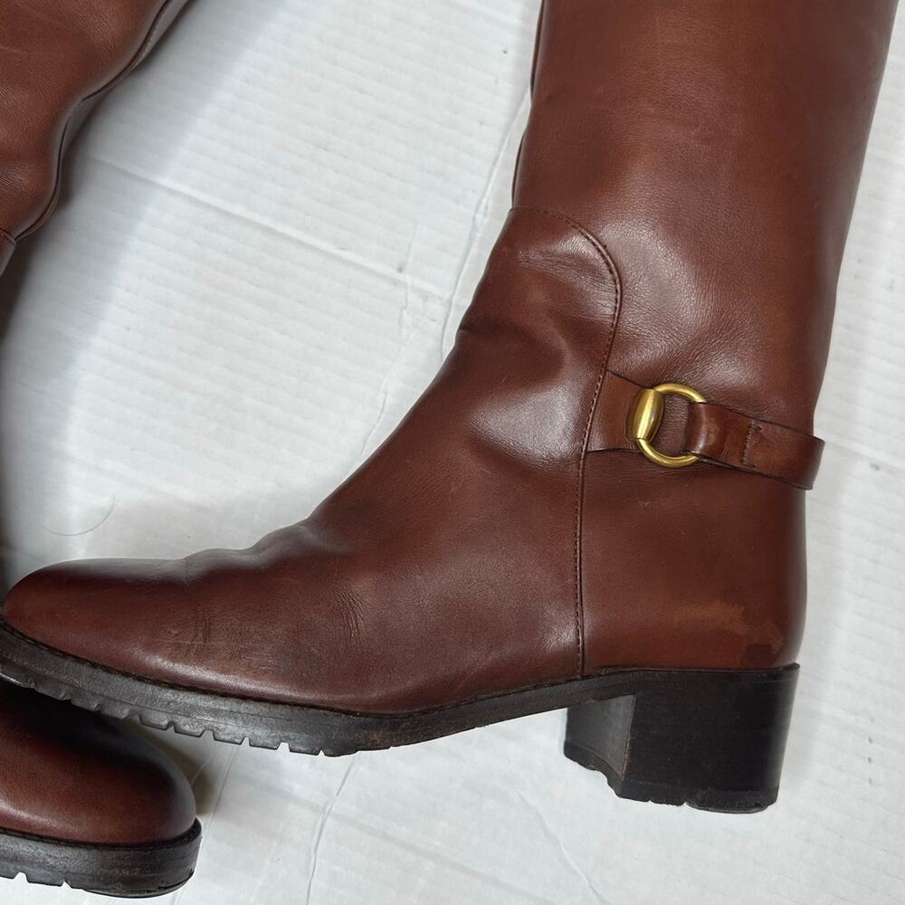 Gucci Knee High Horsebit buckle boots Brown with Block Heel size 36 Narrow - Picture 6 of 12